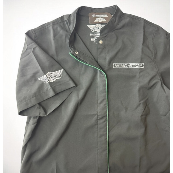 NEW Wingstop Restaurant Employee Uniform Short Sleeve Shirt Black Ladies Large - Picture 1 of 7
